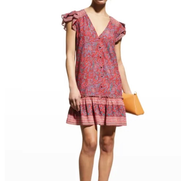 Veronica Beard Lorraine Paisley Flutter Sleeve Dress - Picture 11 of 11